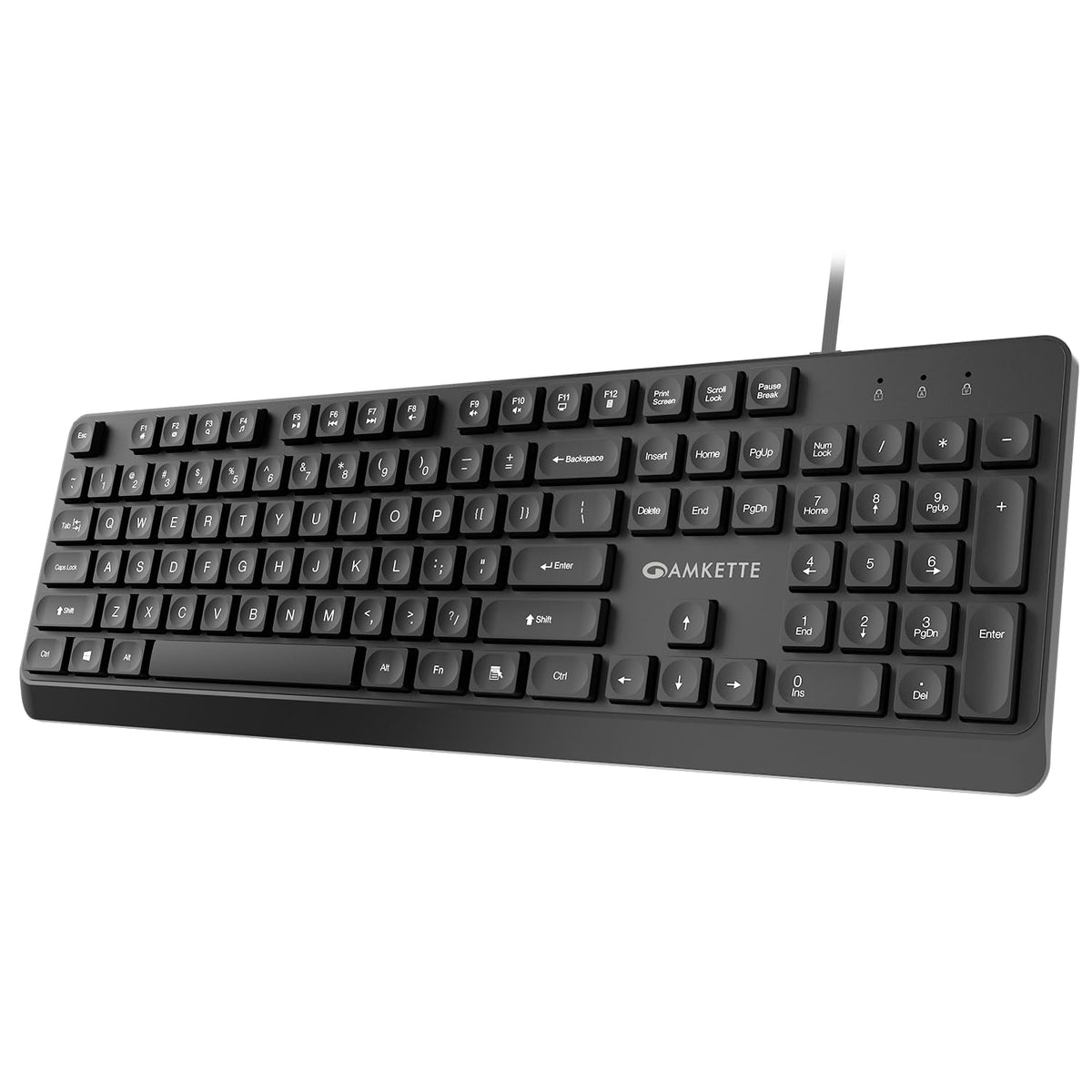 Amkette Wi-Key Wired Keyboard Full-Size 104 Keys