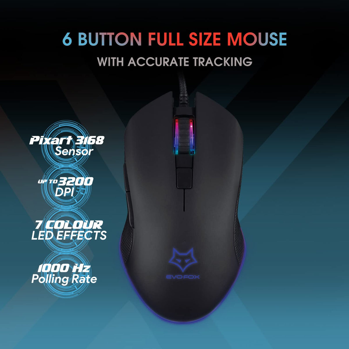 EvoFox X-Team Gaming Keyboard & Mouse USB Combo