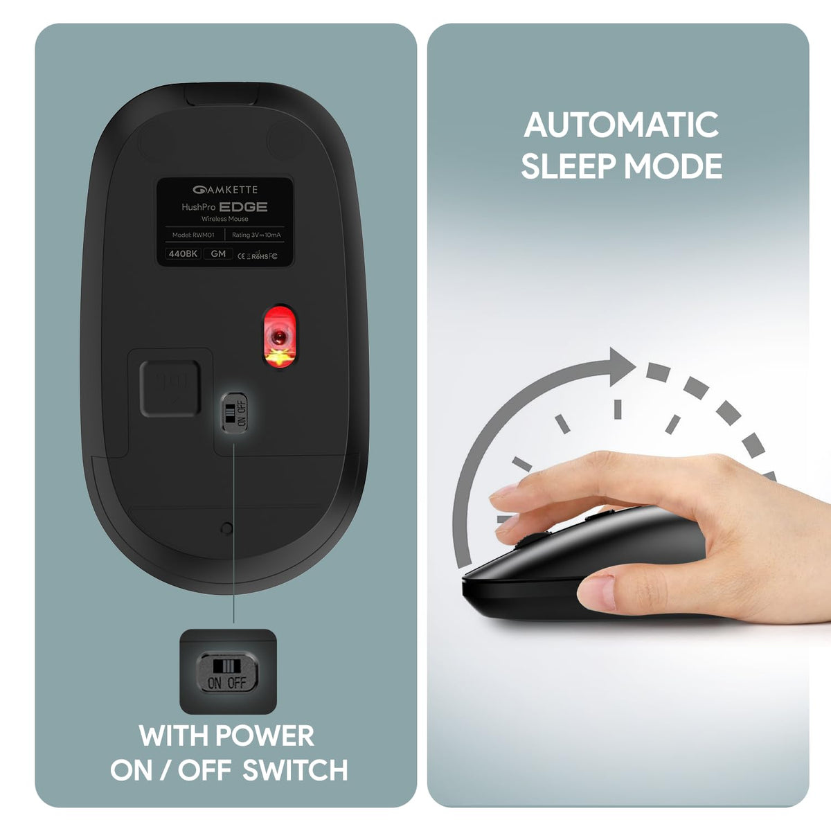 Amkette Hush Pro Edge Wireless Mouse