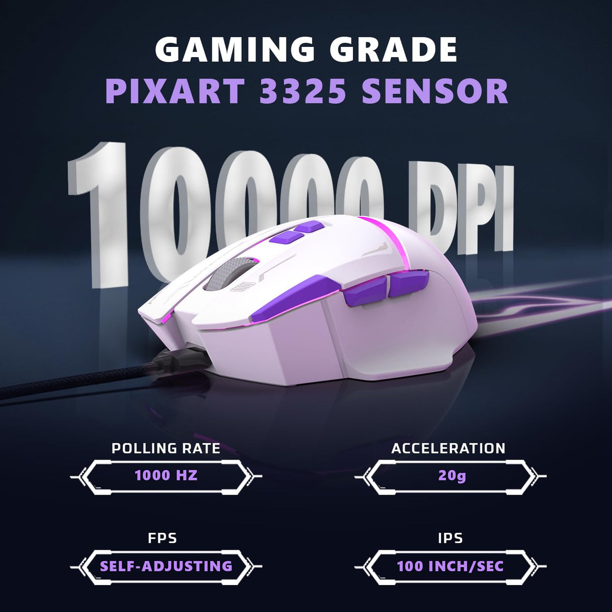 EvoFox Banshee Tri-Mode Wireless Gaming Mouse 10000DPI