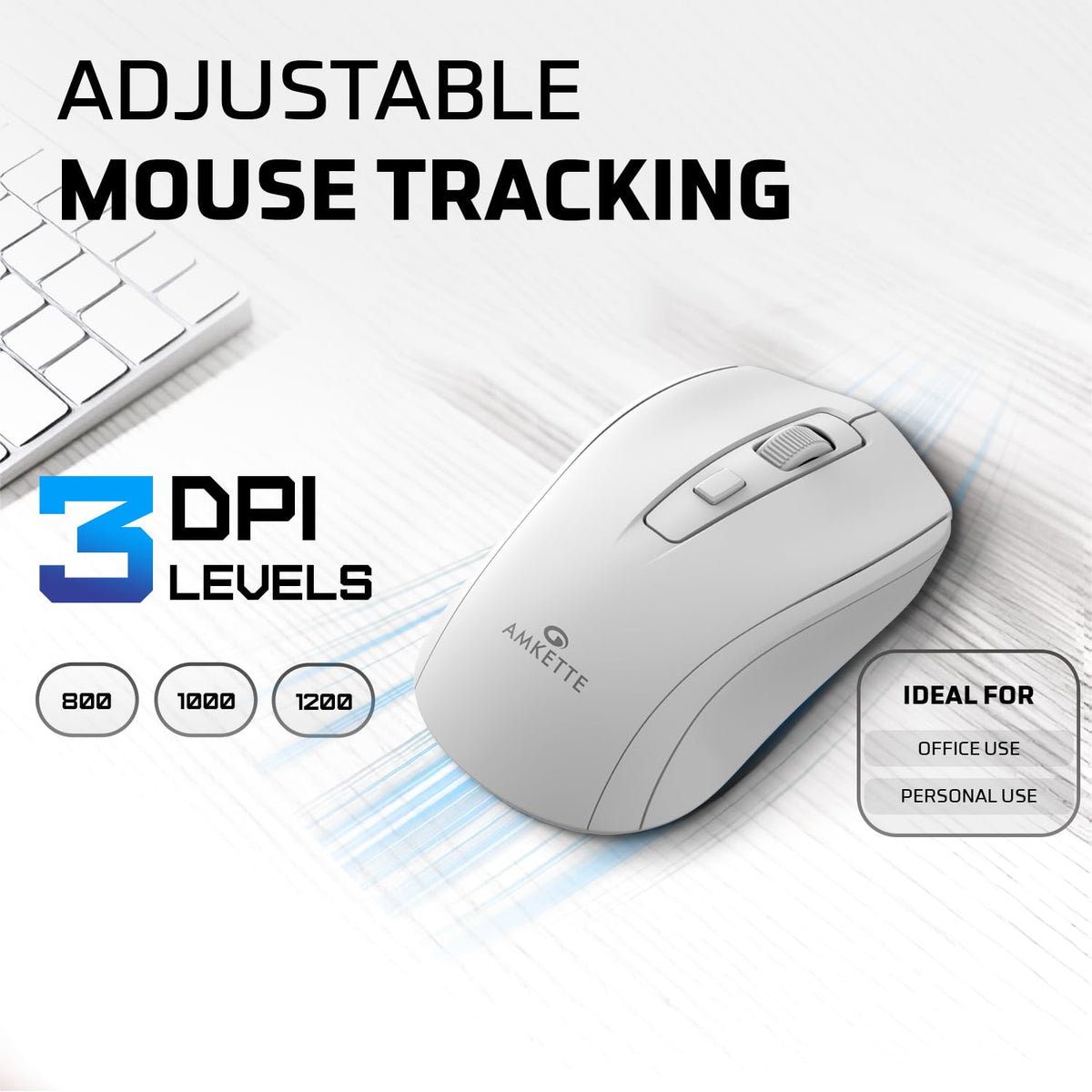 Amkette Hush Pro Astra Silent Wireless Mouse