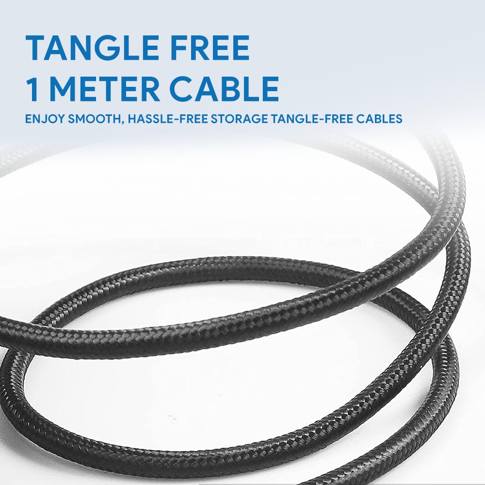 Amkette ChargePro 3A 3-in-1 Braided Multifunction USB Cable 1m
