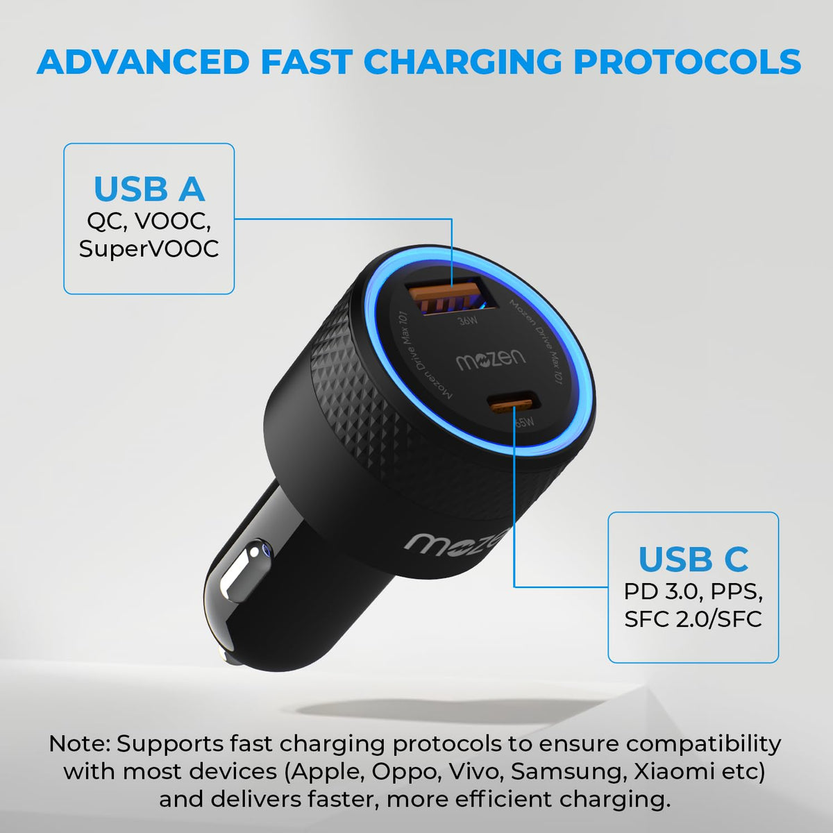 Amkette Mozen Drive Max 101W Dual Port Car Charger