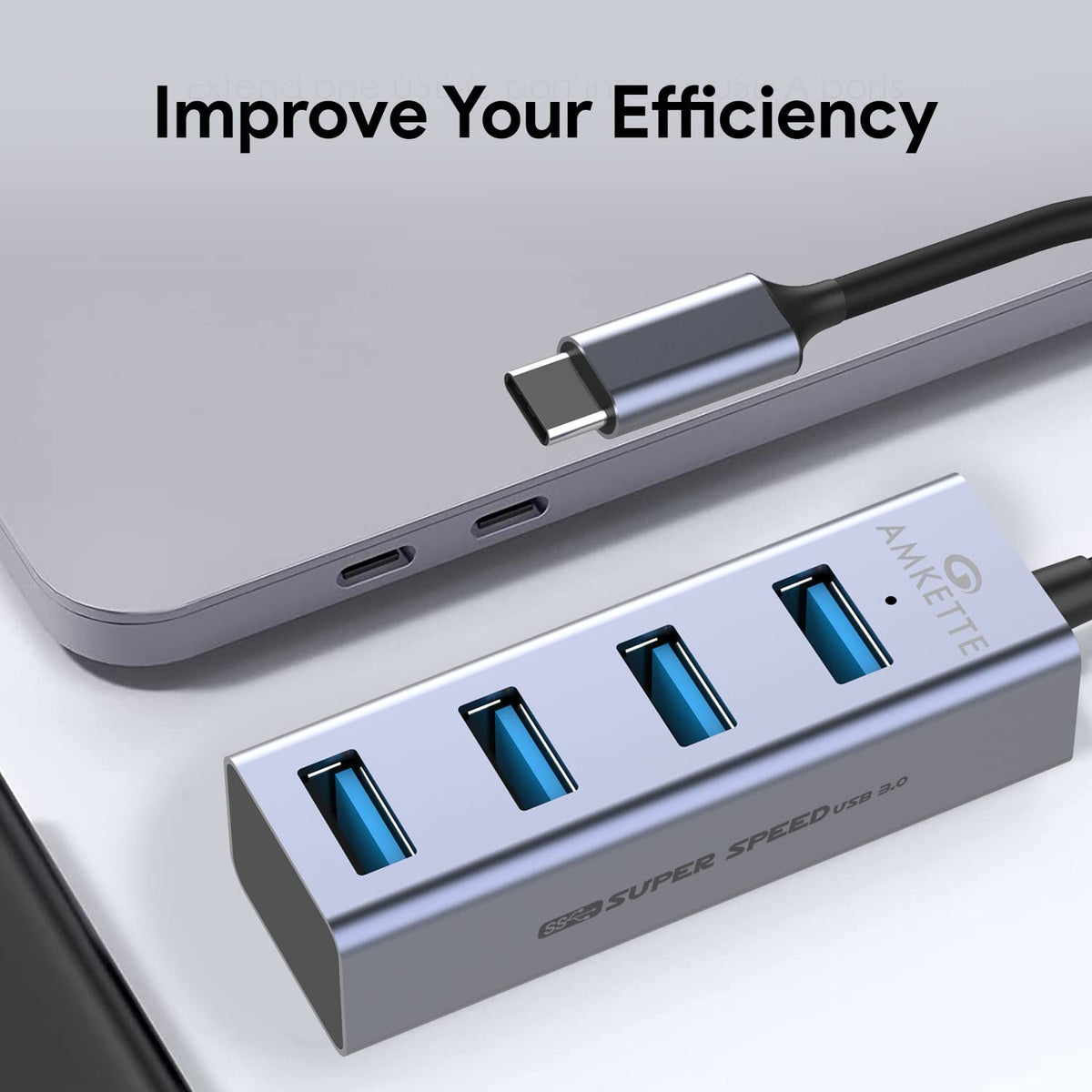 Amkette Type C 4 Port USB 3.0 Hub