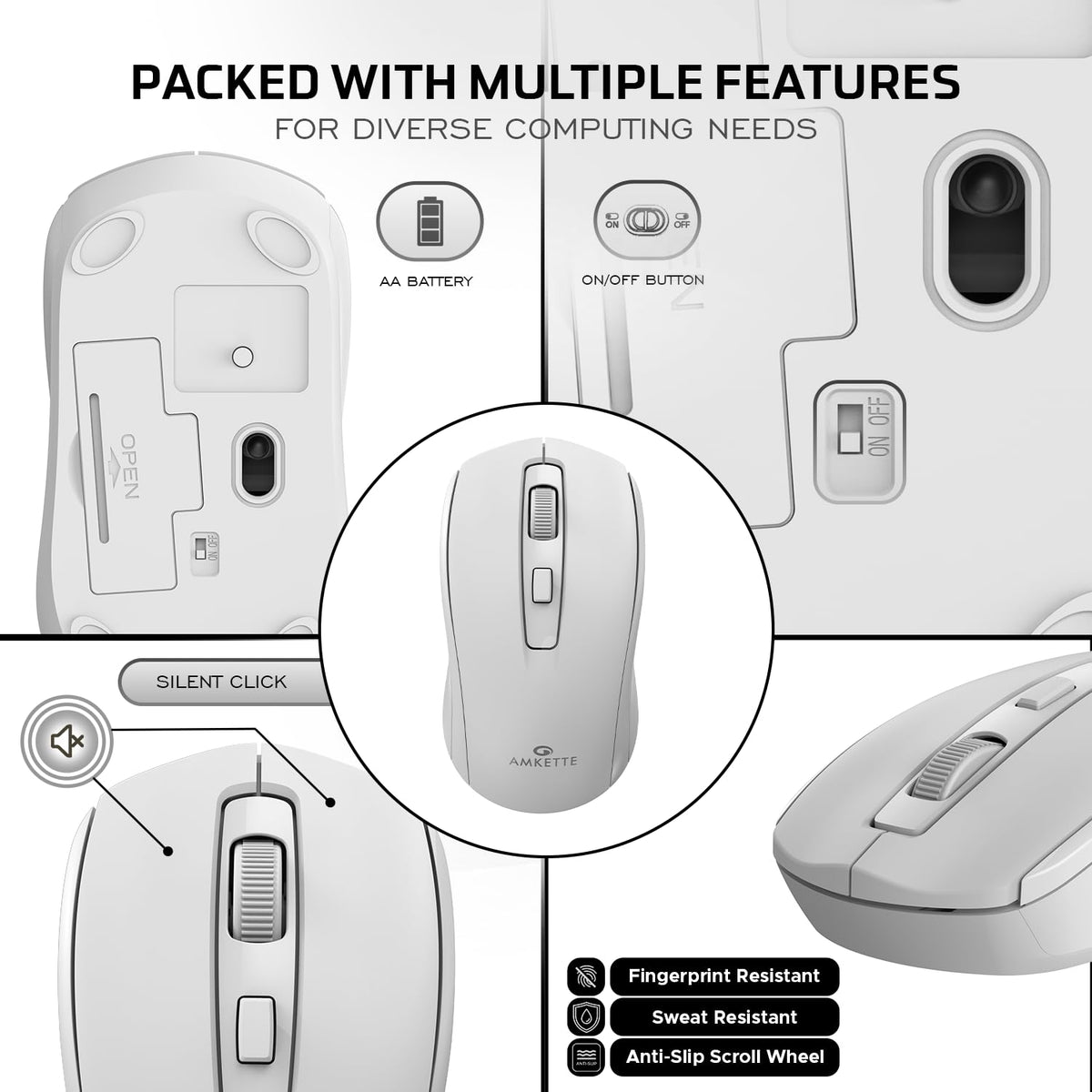 Amkette Hush Pro Astra Silent Wireless Mouse