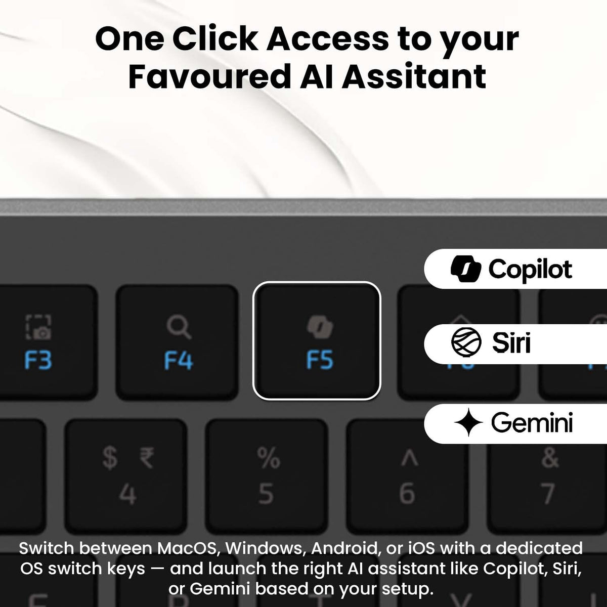 Amkette Wi-Key Max Multi Device Wireless Keyboard and Mouse