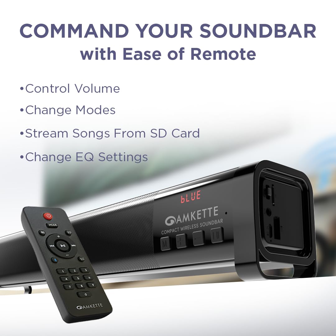 Amkette Boomer Compact 16W Soundbar Pro with Remote