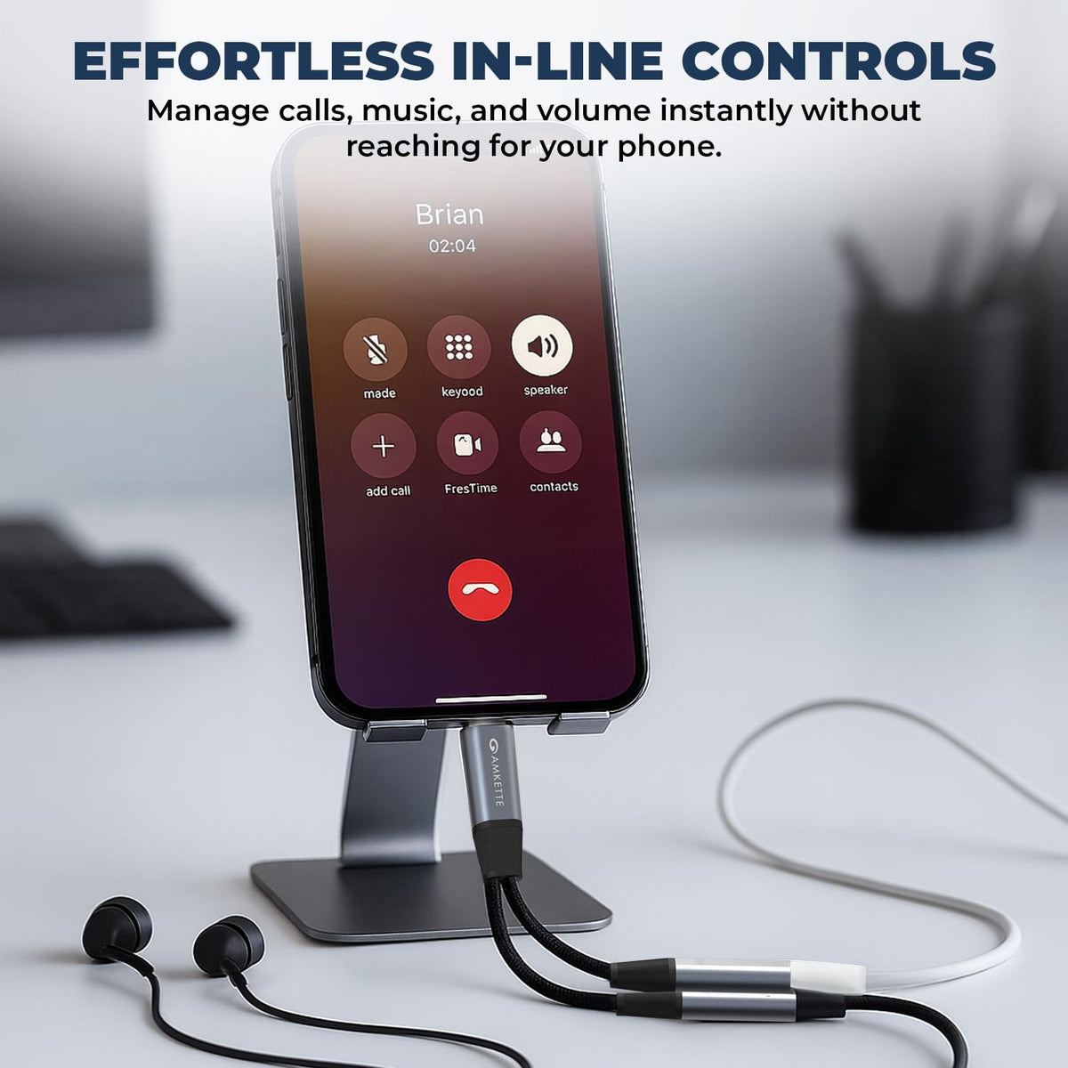 Amkette Adapt USB-C to 3.5mm Audio + 60W Charging Adapter