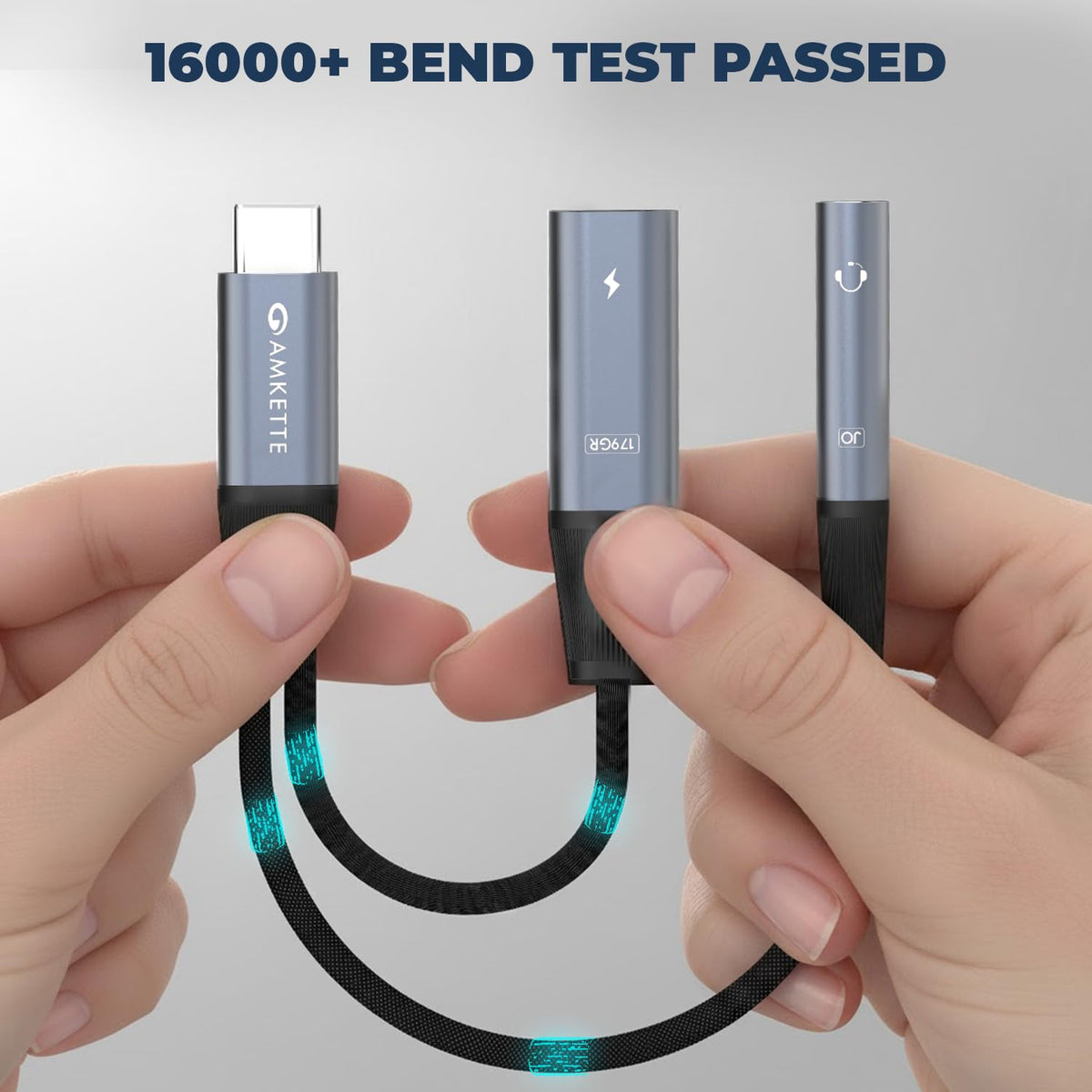 Amkette Adapt USB-C to 3.5mm Audio + 60W Charging Adapter