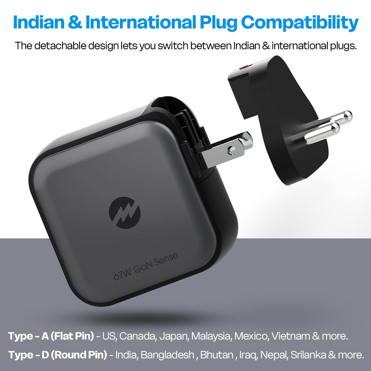 Amkette Mozen Power Pro 75W USB-C + USB-A Car Charger