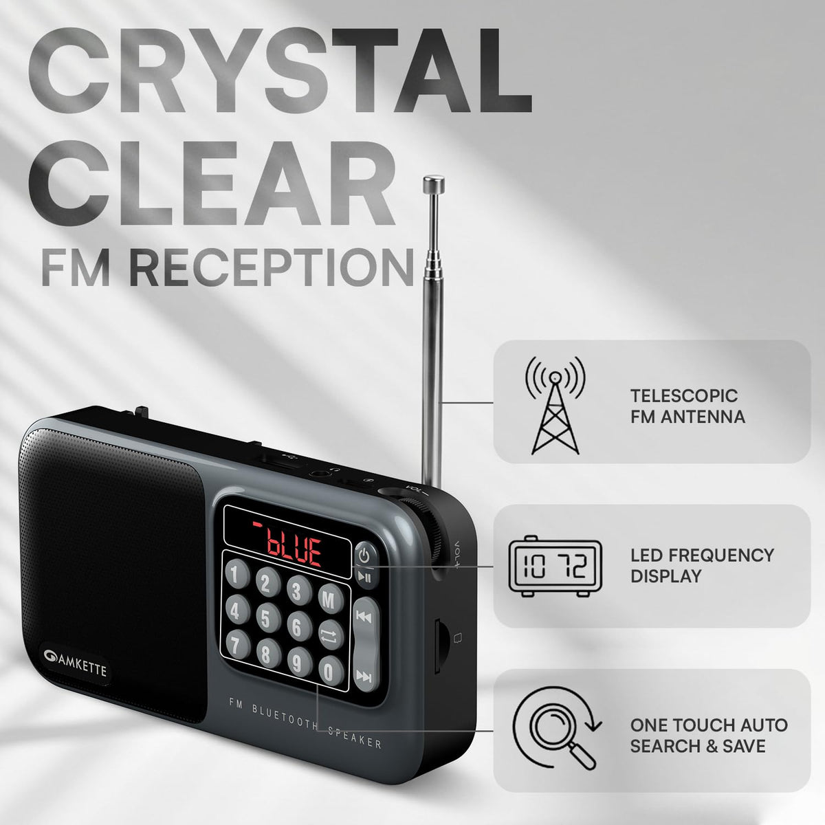 Amkette Pocket Mate Bluetooth Speaker with FM