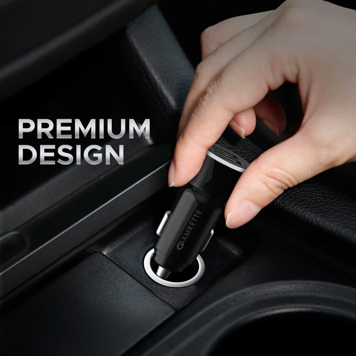 Amkette PowerPro 36W 2-Port QC Car Charger with Cable