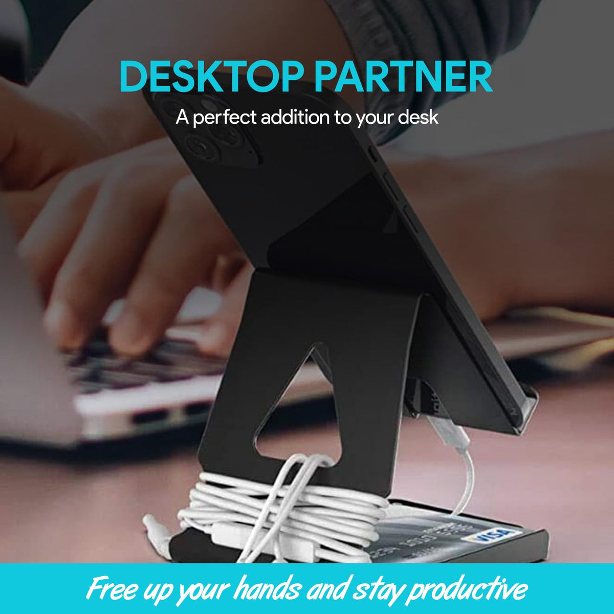 Amkette Ergo Desk 2-in-1 Metal Phone Holder