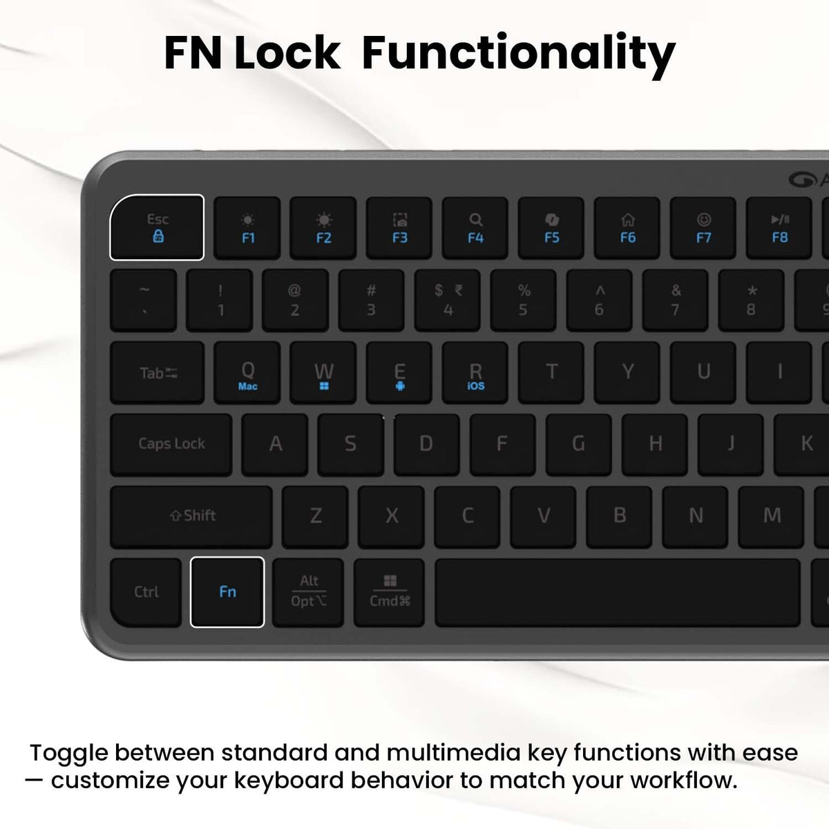 Amkette Wi-Key Max Multi Device Wireless Keyboard and Mouse