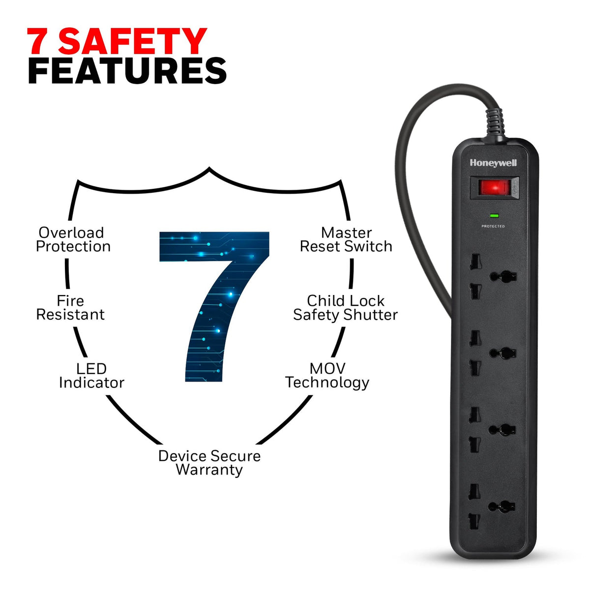 Honeywell Value 4-Outlet Surge Protector with Master Switch