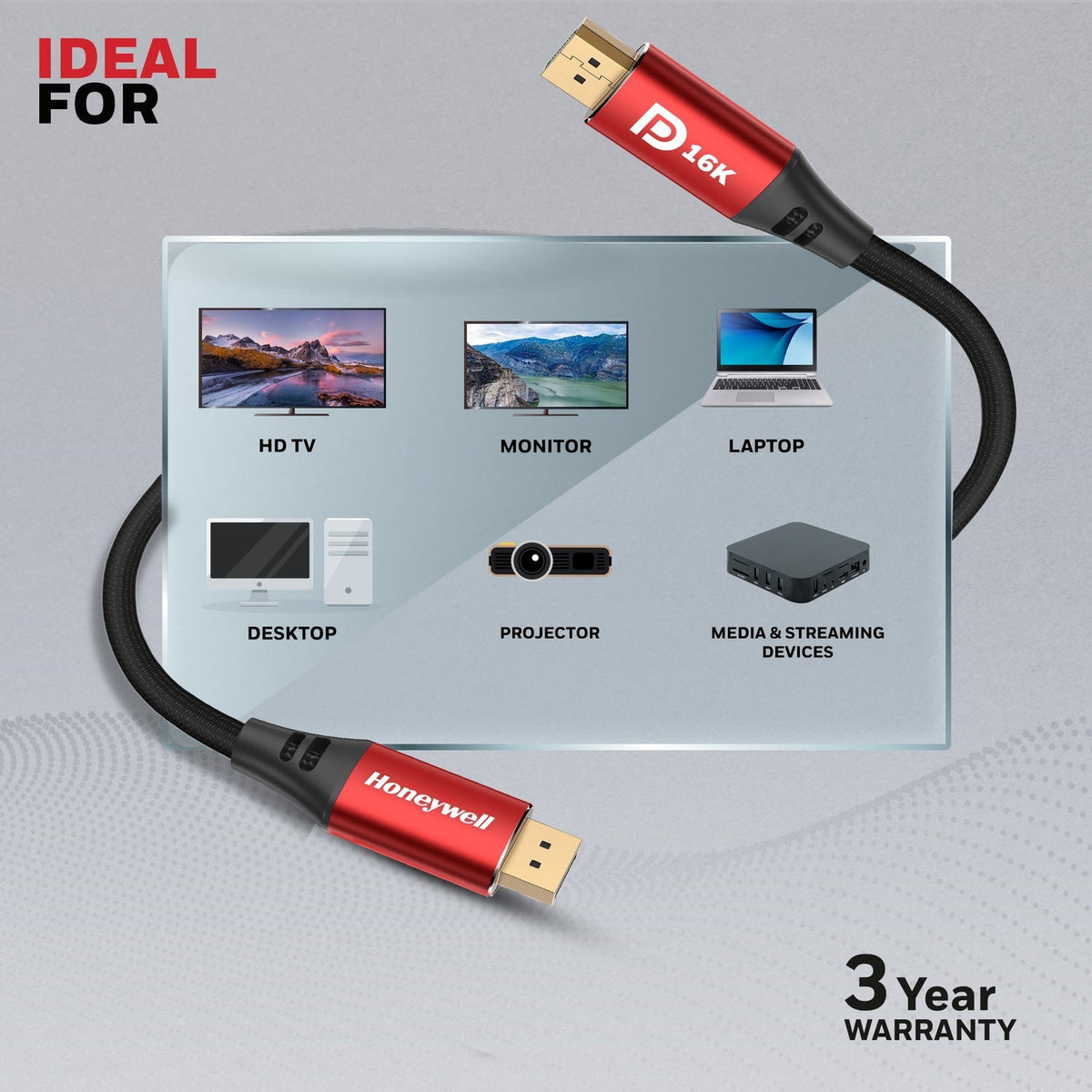 Honeywell DisplayPort to DisplayPort 2.1 Cable (Platinum Series)