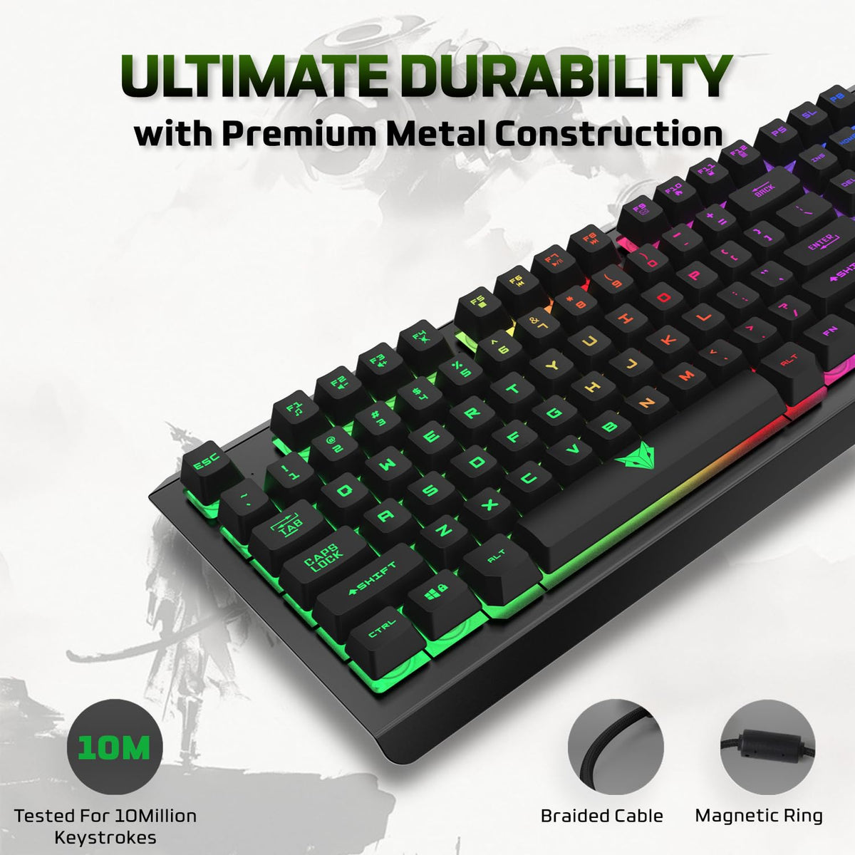 EvoFox Warhammer USB Gaming Keyboard with Backlit Keys