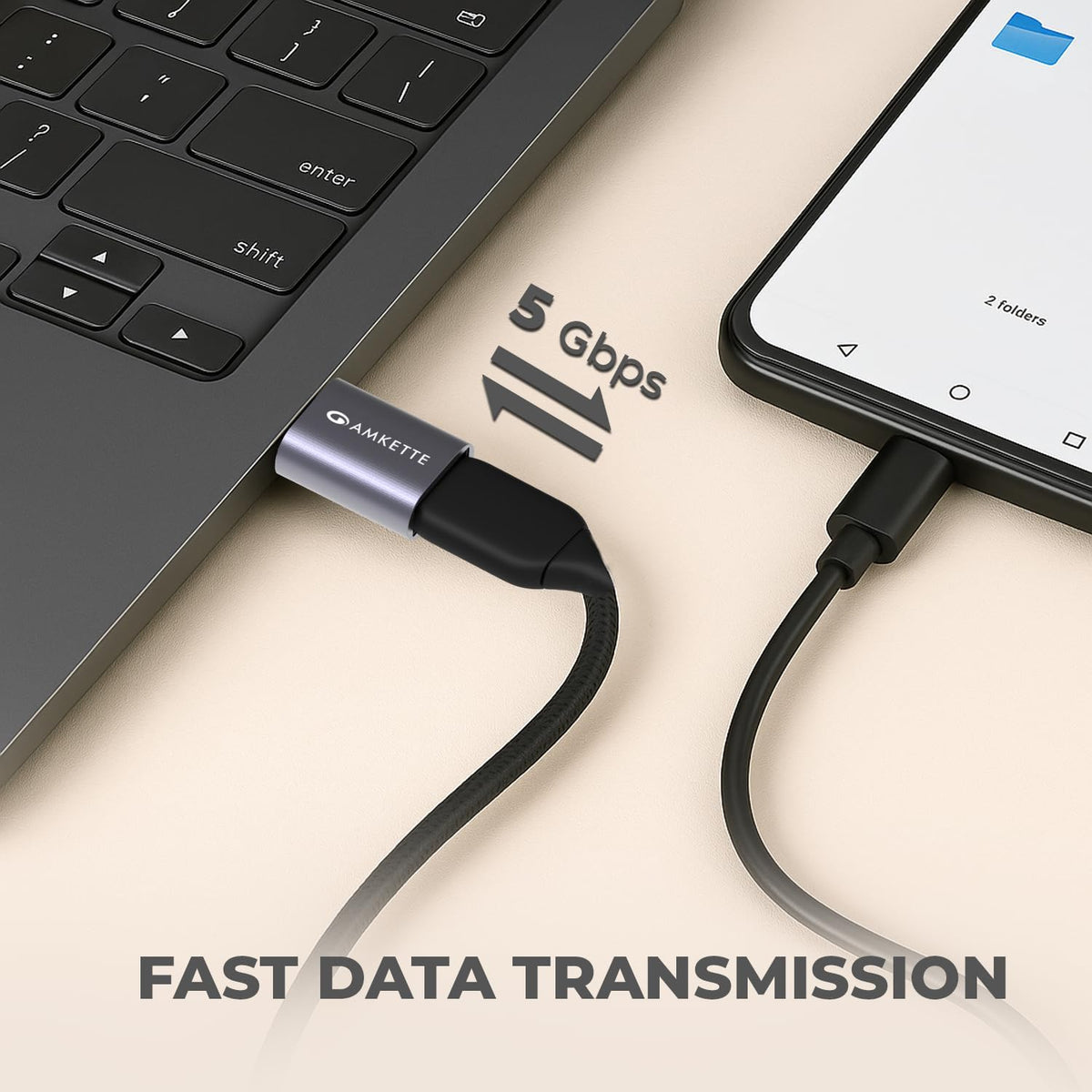 Amkette Mozen USB 3.0 Type C to USB A OTG Adapter