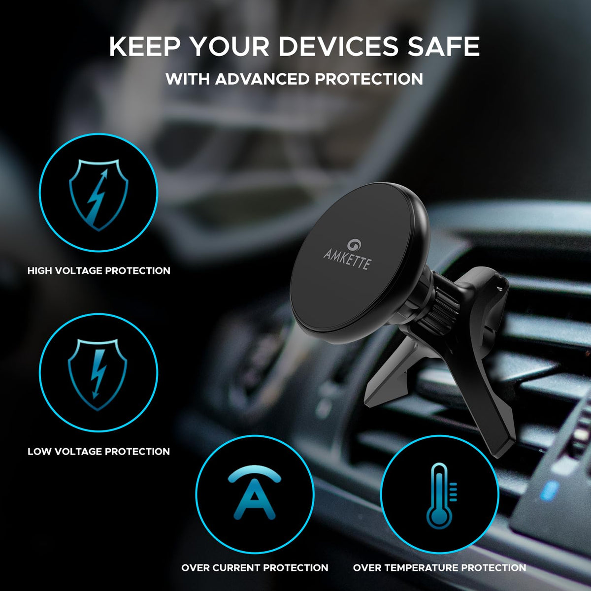 Amkette iGrip MagSafe Car Air Vent Wireless Charger