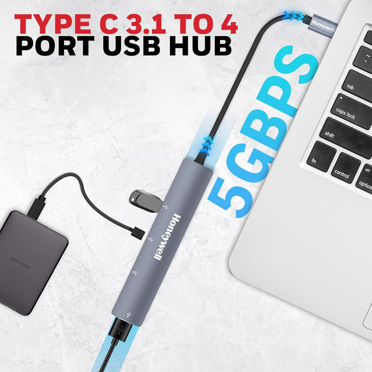 Honeywell Momentum Type-C to 4-Port USB Hub