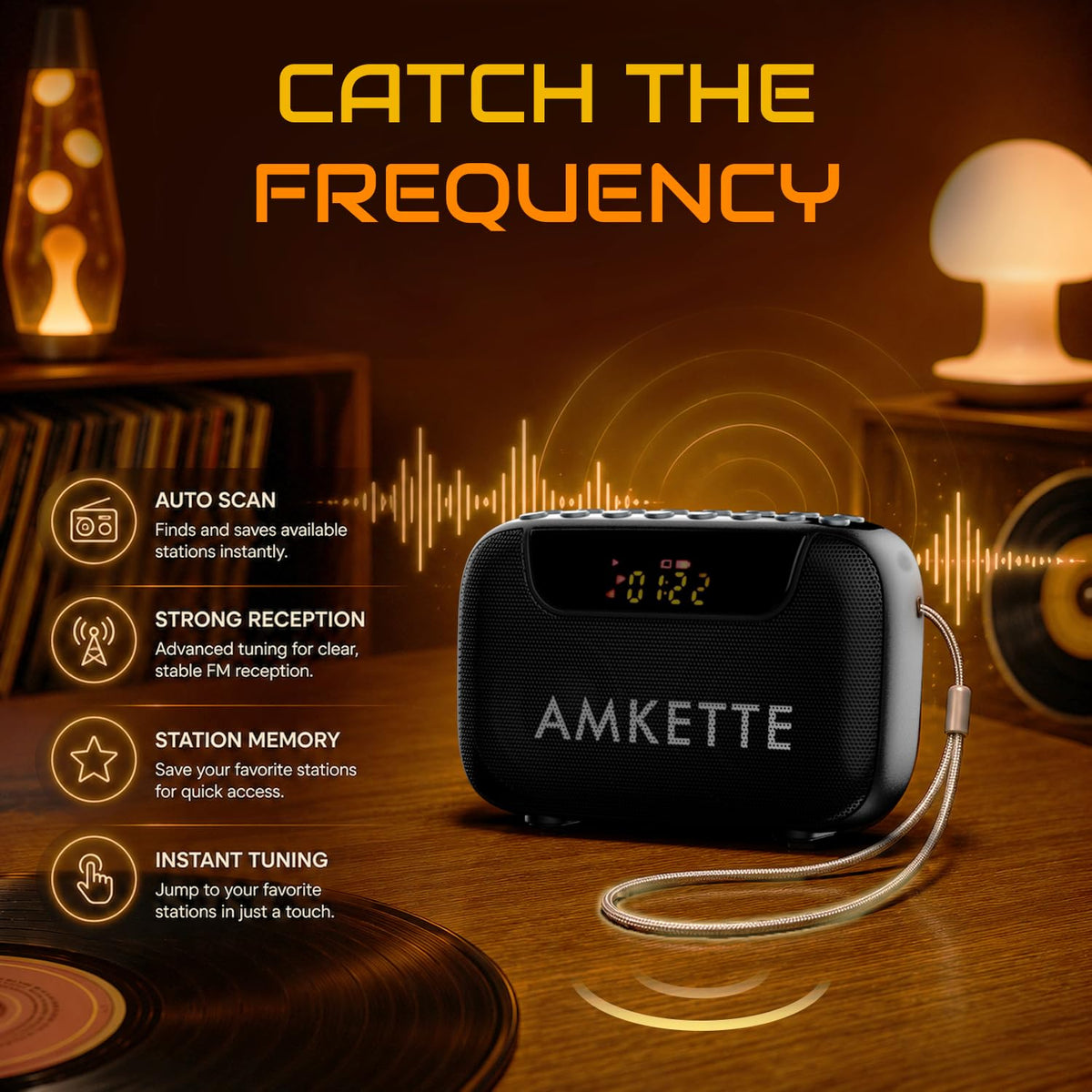 Amkette Pocket Blast FM Radio with Bluetooth Speaker