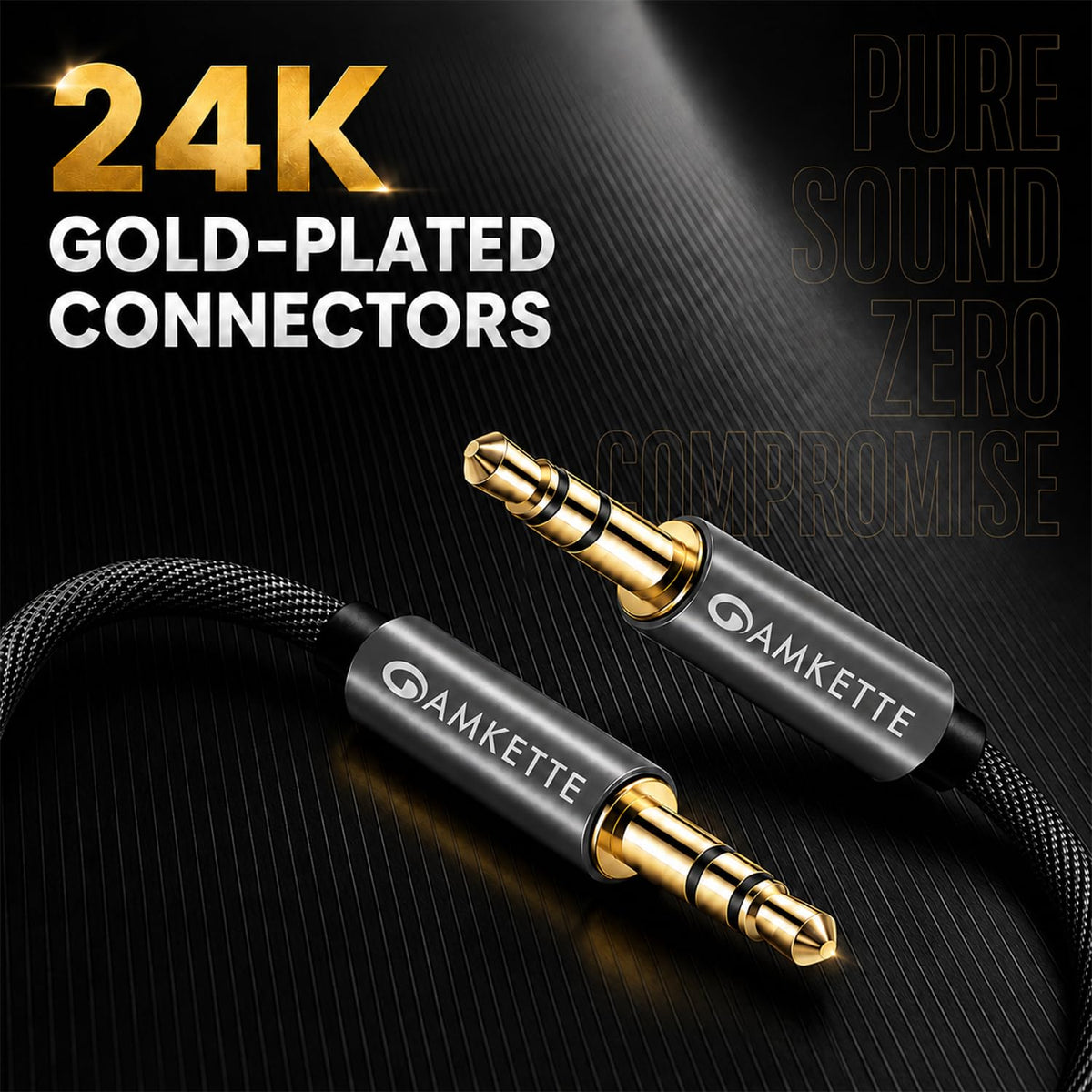 Amkette Braided Aux Cable 1.5m