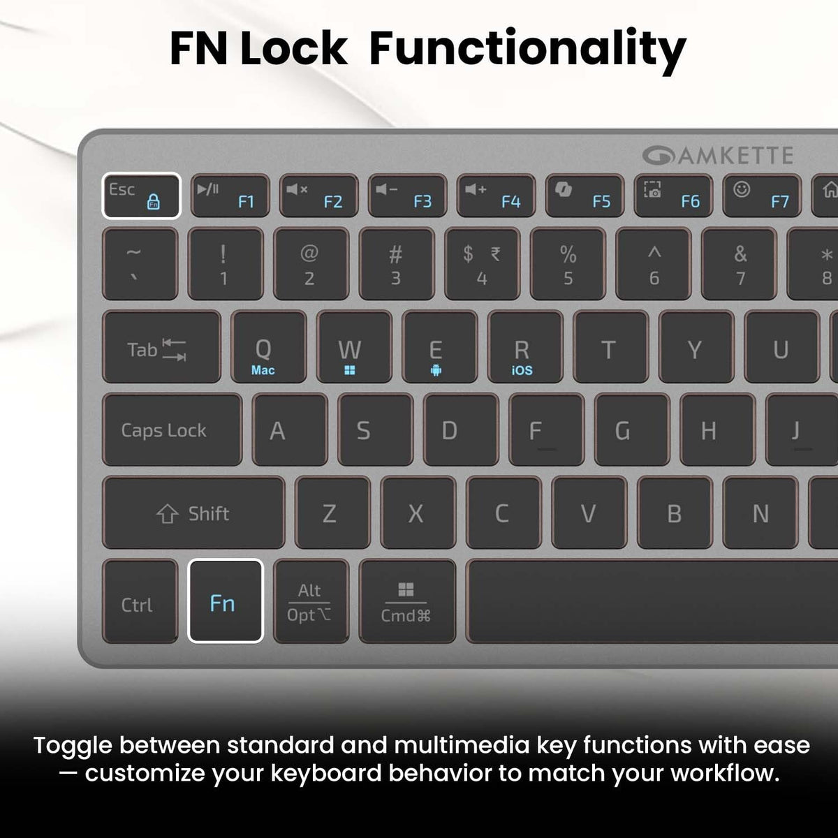 Amkette Wi-Key Mini 2 Multi Device Wireless Keyboard and Mouse