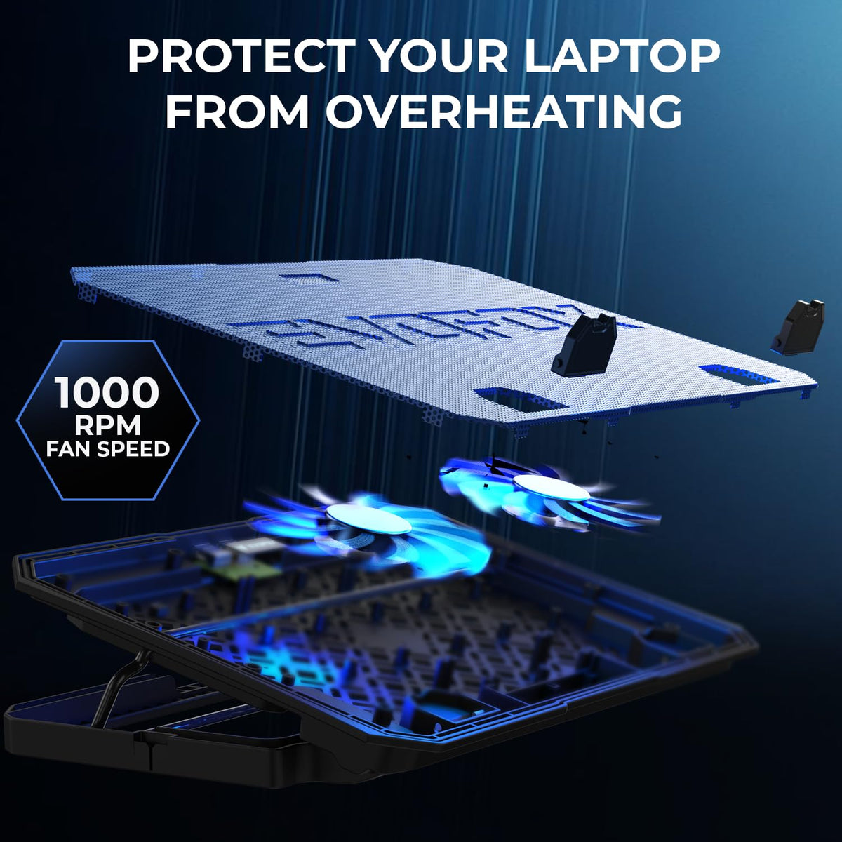 EvoFox Frost Laptop USB Cooling Pad with Blue LED