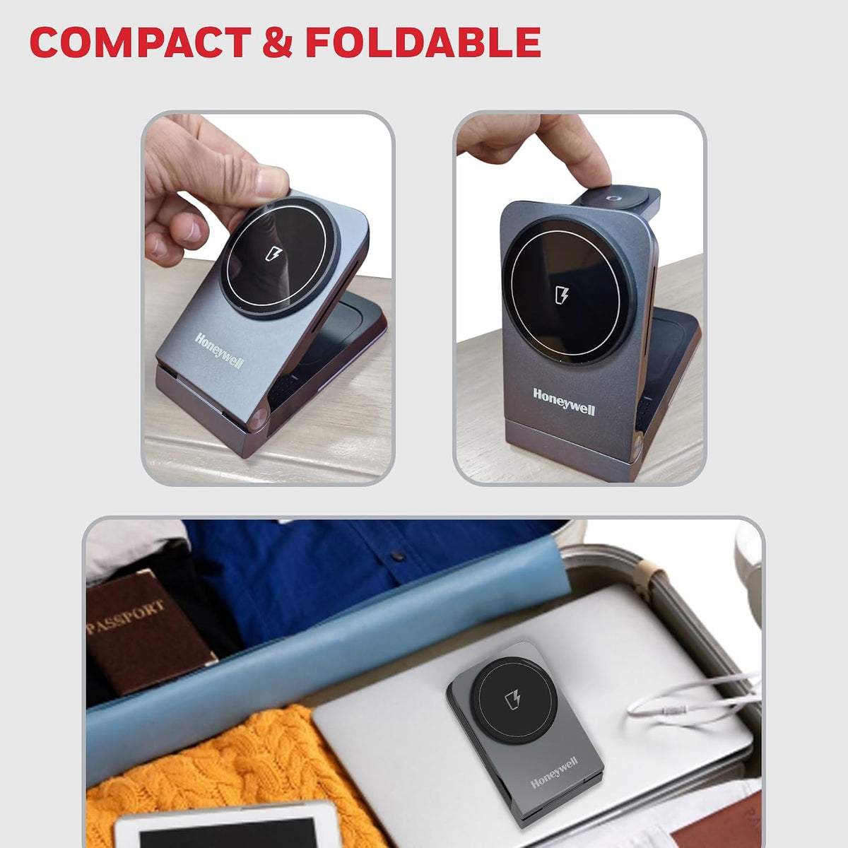 Honeywell Zest Wireless Flex 3-in-1 Foldable Charger 23W