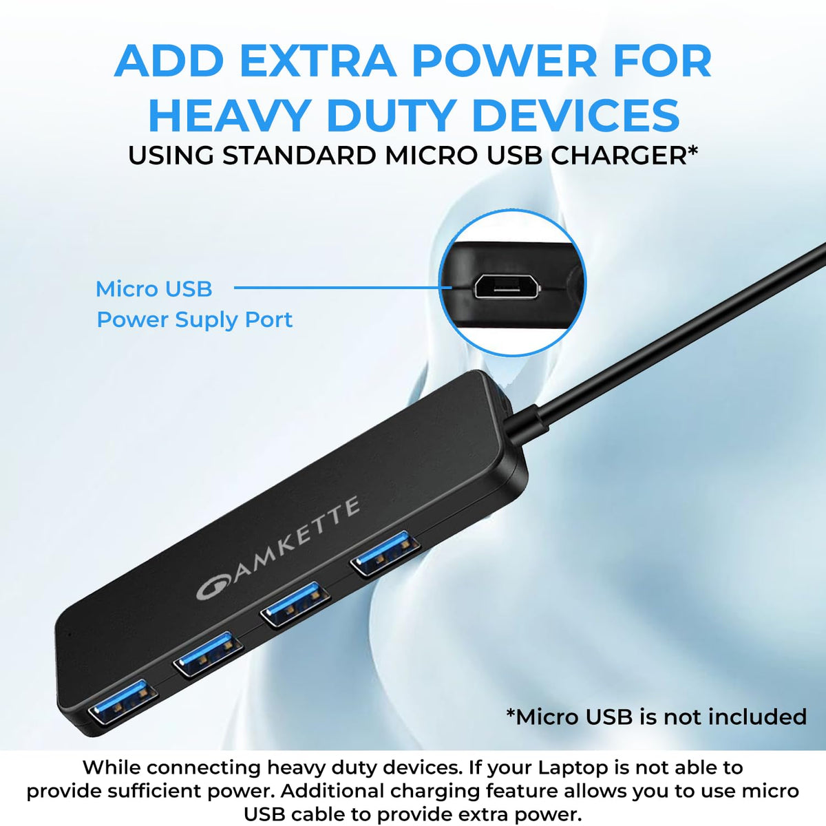 Amkette SuperSpeed 4 Port USB 3.0 Hub
