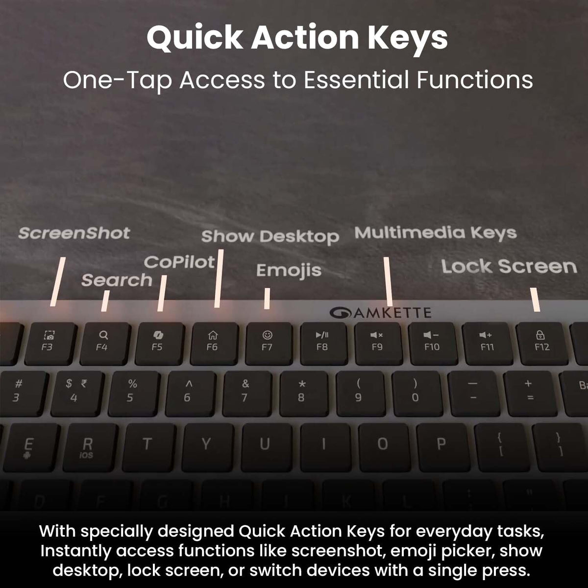 Amkette Wi-Key Max Multi Device Wireless Keyboard and Mouse