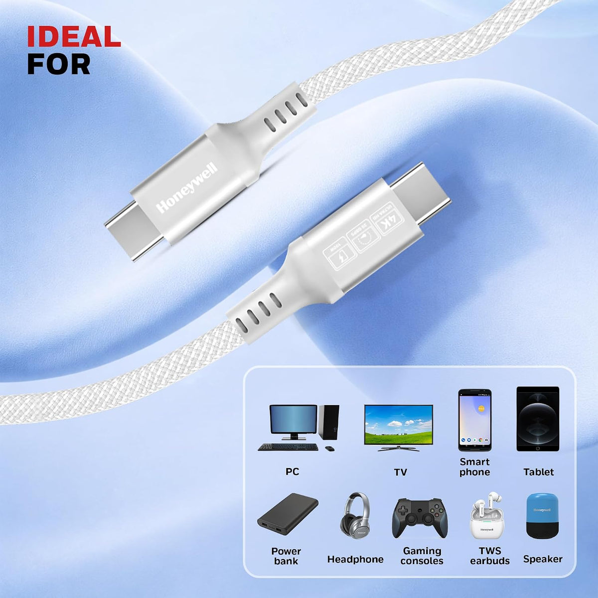 Honeywell Type-C to Type-C USB 3.2 Cable 1.2m (Ultimate Series)