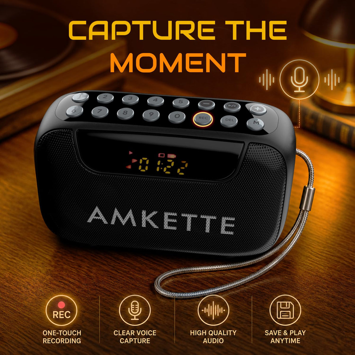 Amkette Pocket Blast FM Radio with Bluetooth Speaker