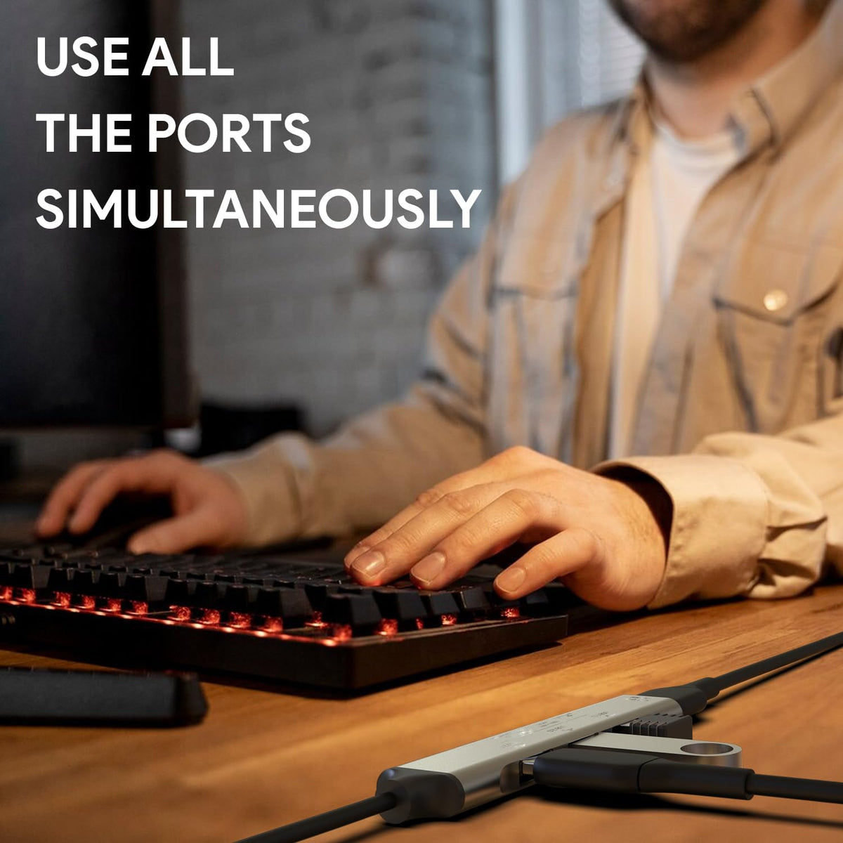 Amkette 4 Port Hybrid USB 3.0 Hub Type C+A