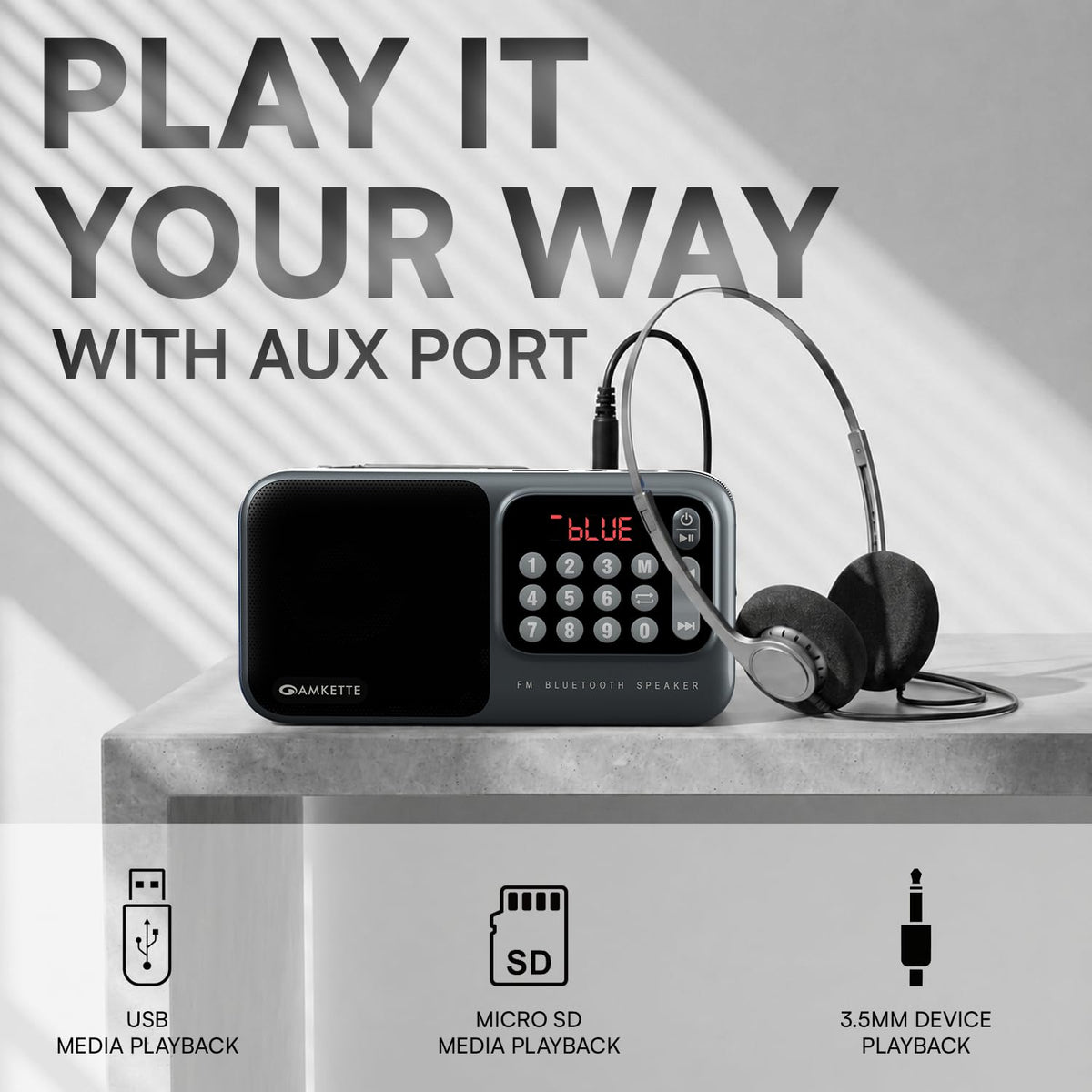 Amkette Pocket Mate Bluetooth Speaker with FM