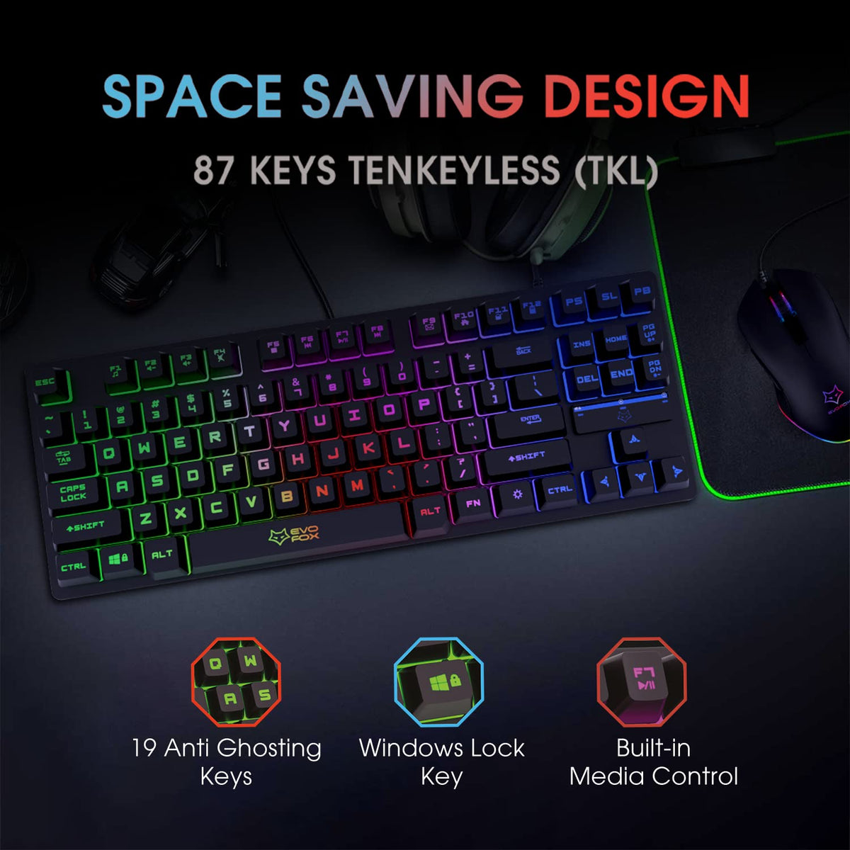 EvoFox X-Team Gaming Keyboard & Mouse USB Combo