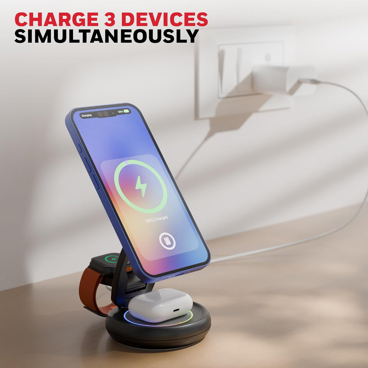 Honeywell Zest Wireless Trio 3-in-1 Foldable Charger 23W