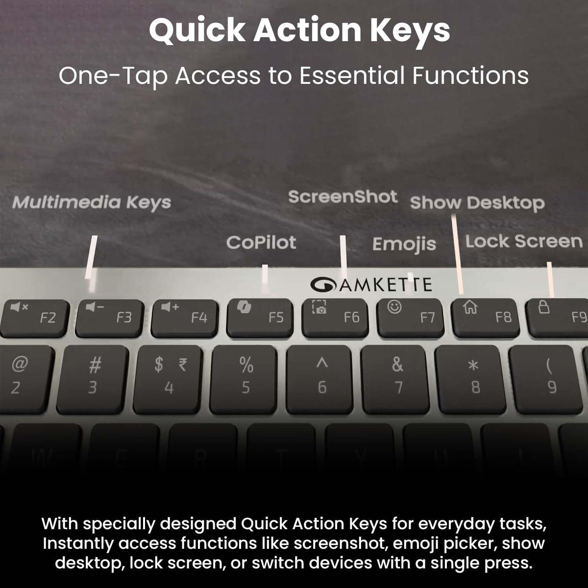 Amkette Wi-Key Mini 2 Multi Device Wireless Keyboard and Mouse