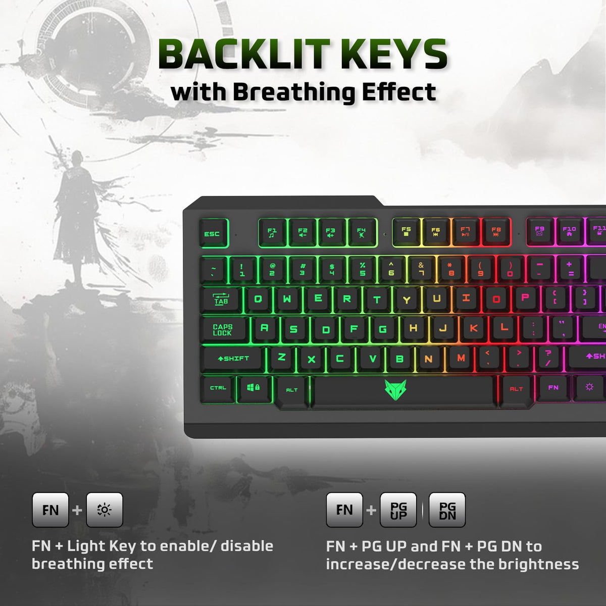 EvoFox Warhammer USB Gaming Keyboard with Backlit Keys
