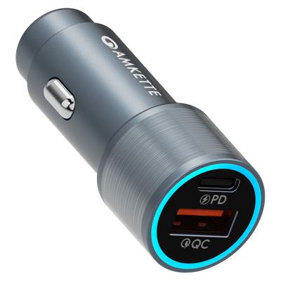 Amkette Mozen Power Pro 75W USB-C + USB-A Car Charger