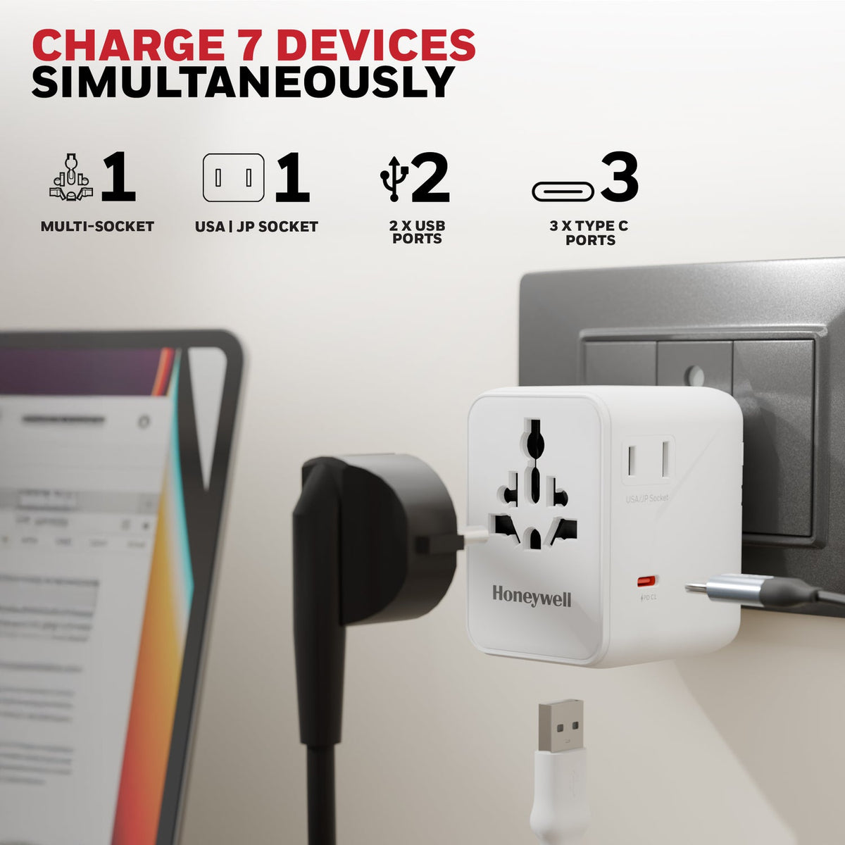 Honeywell Universal World Travel Adapter 45W (Platinum Series)