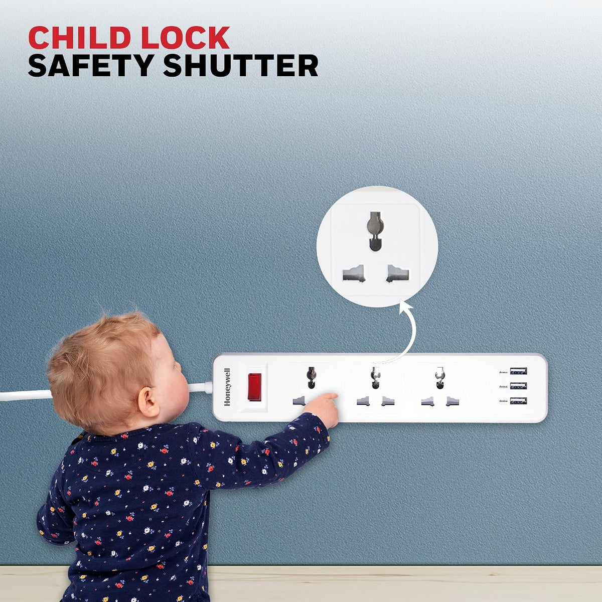 Honeywell Value 3-Outlet Extension Board with 3 USB Ports