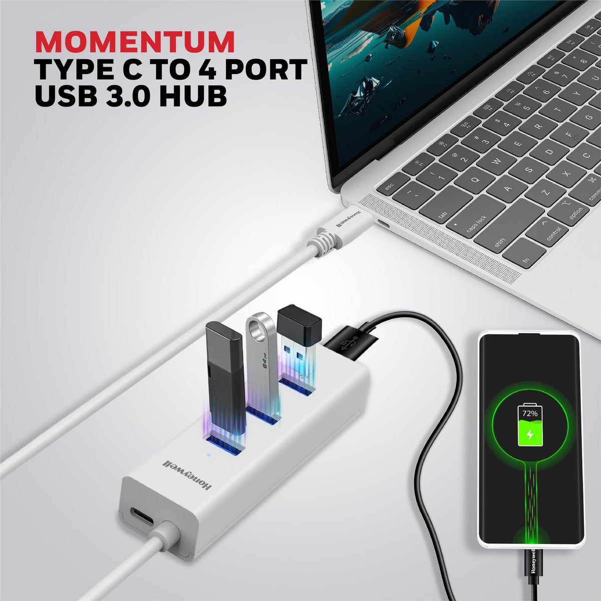 Honeywell Momentum Type-C to 4-Port USB 3.0 Hub