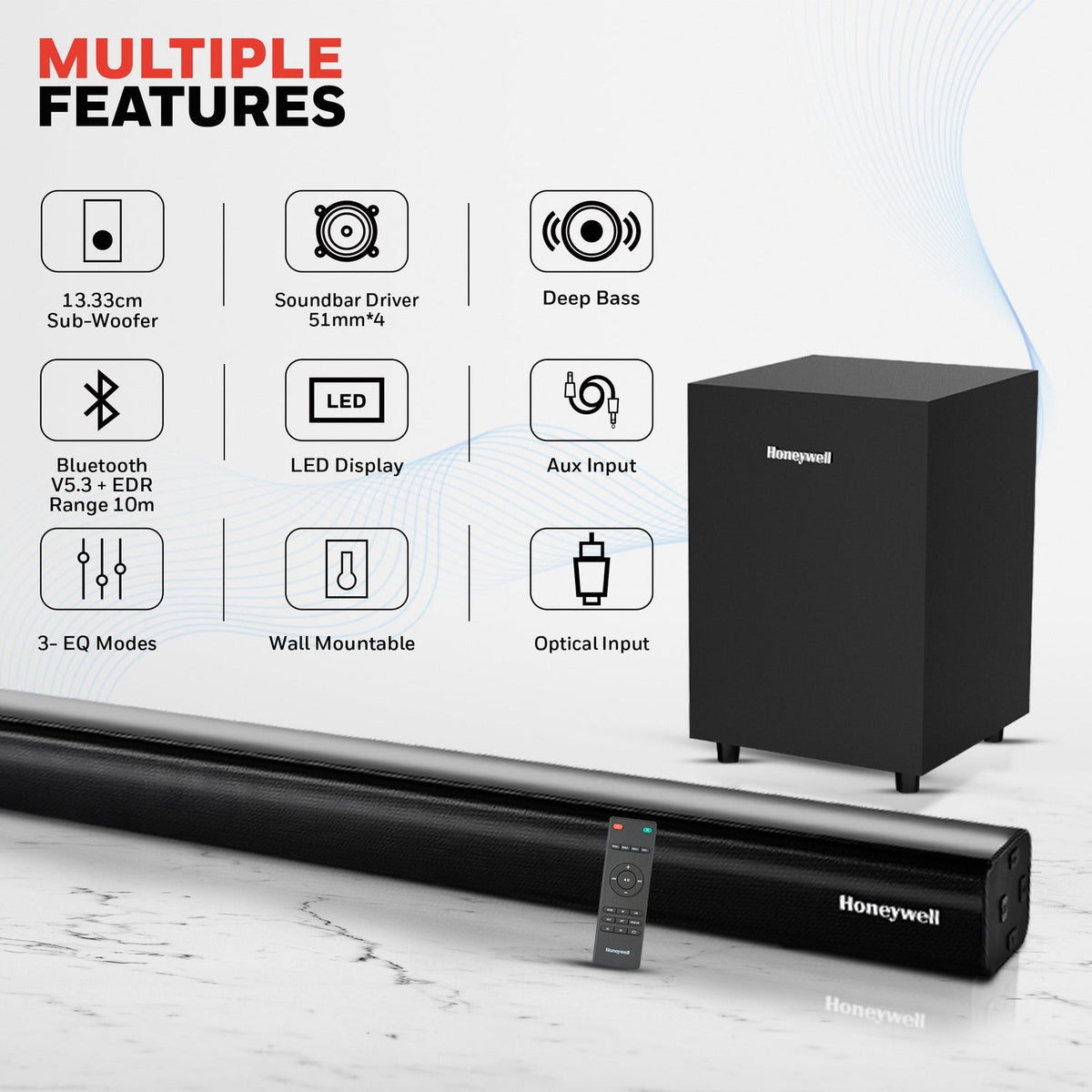 Honeywell Trueno U3000 2.1 Soundbar 200W