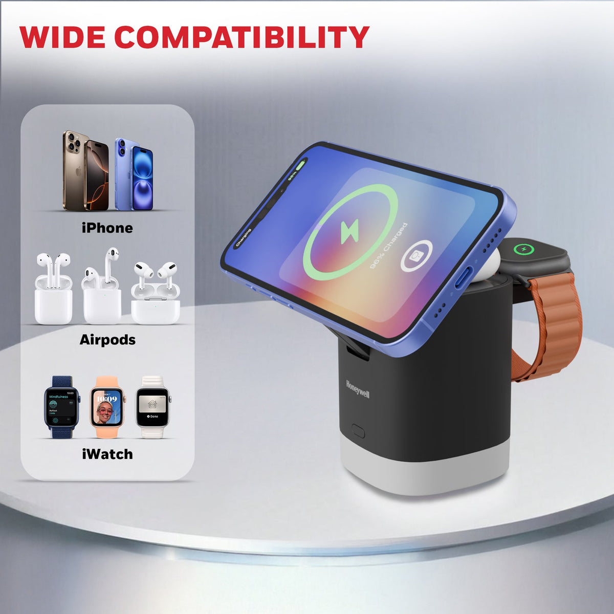Honeywell Zest Wireless Cube 3-in-1 Charger 23W