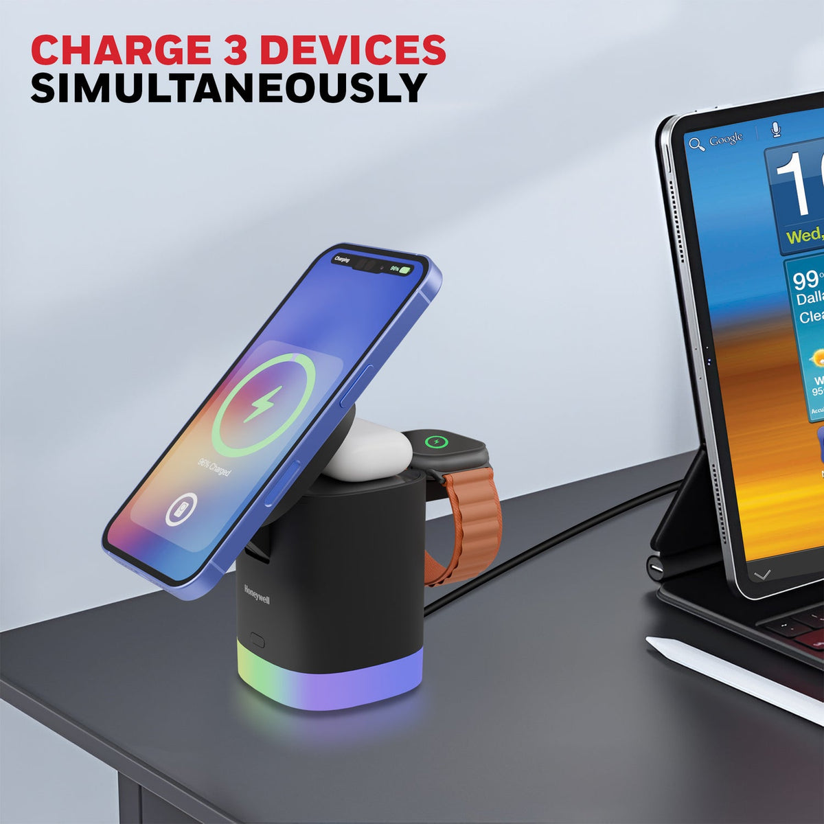 Honeywell Zest Wireless Cube 3-in-1 Charger 23W