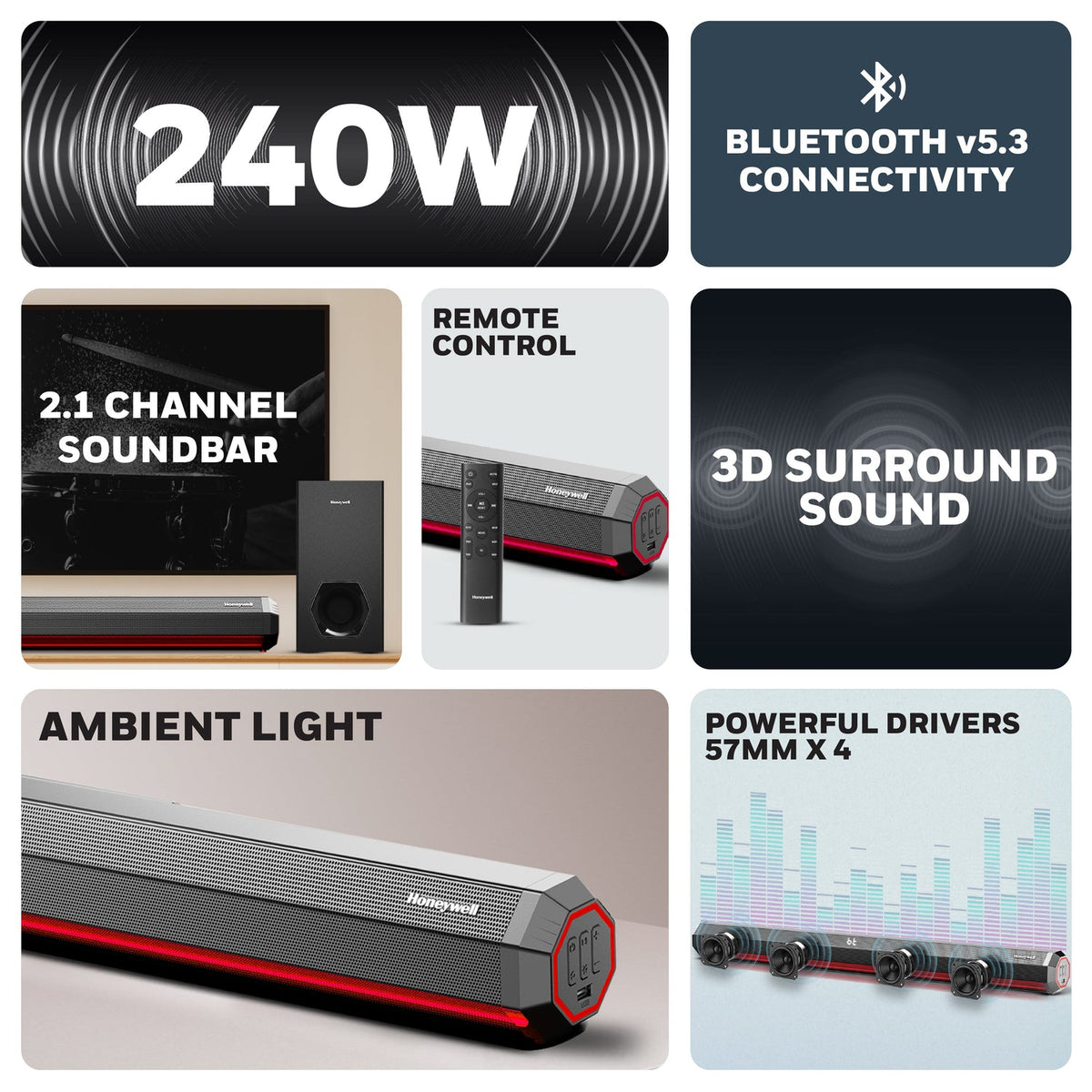 Honeywell Trueno U4000 Soundbar 240W