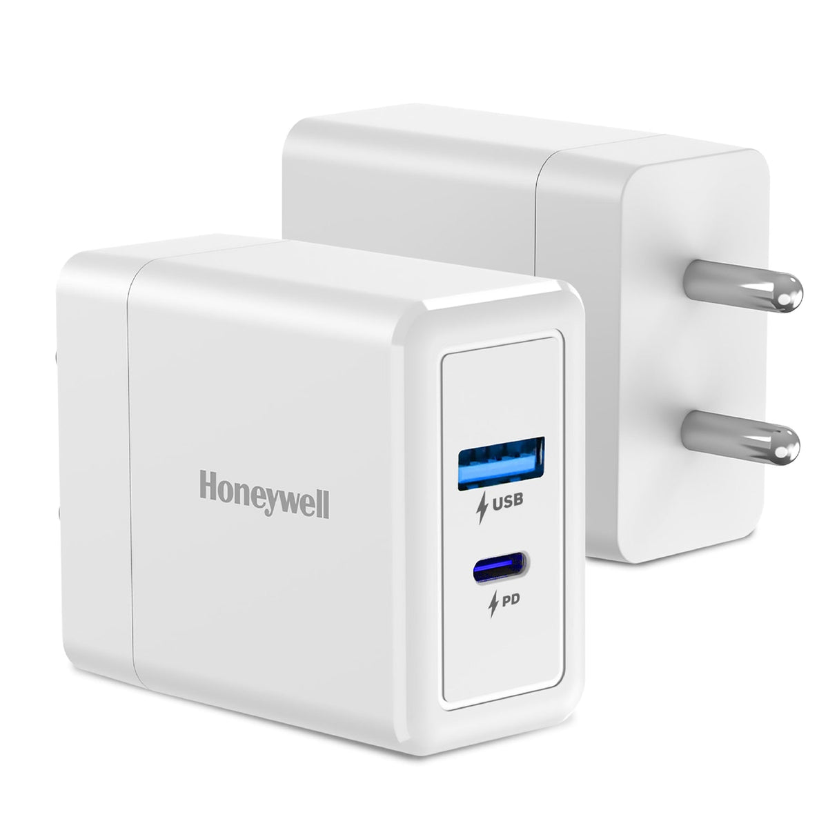 Honeywell Zest 65W GaN Charger – USB-A + Type-C (Platinum Series)