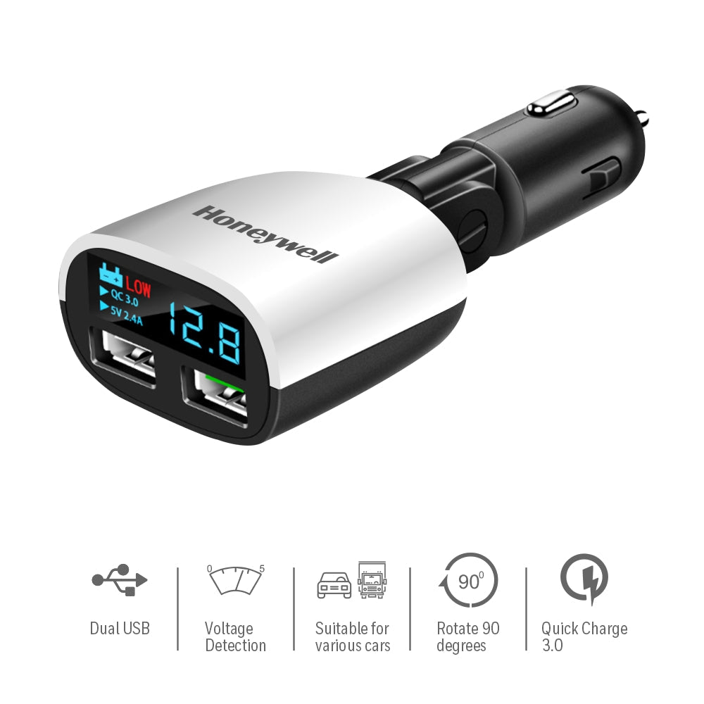 Honeywell Micro CLA Car Charger QC 3.0 with 2 USB (Platinum Series)