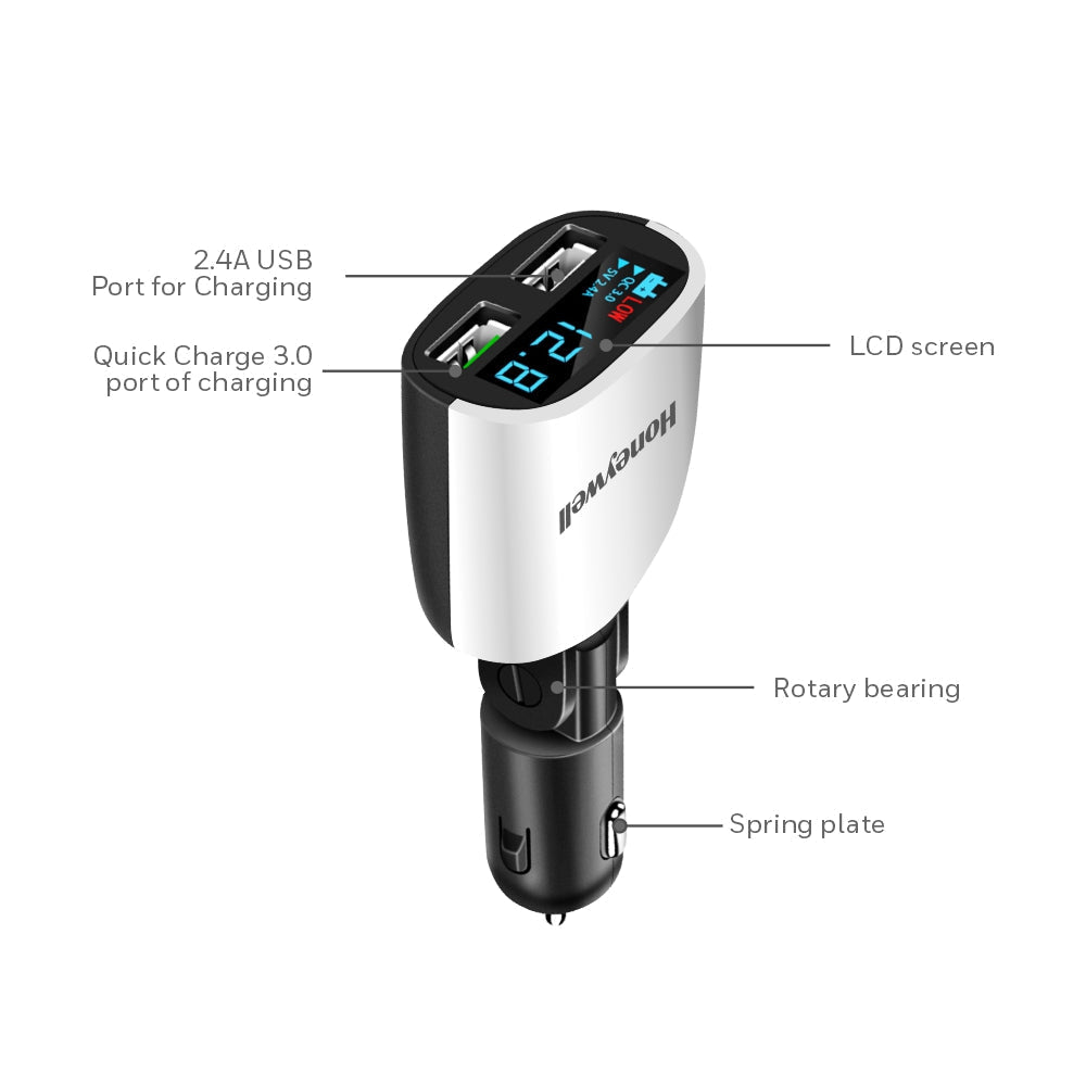 Honeywell Micro CLA Car Charger QC 3.0 with 2 USB (Platinum Series)
